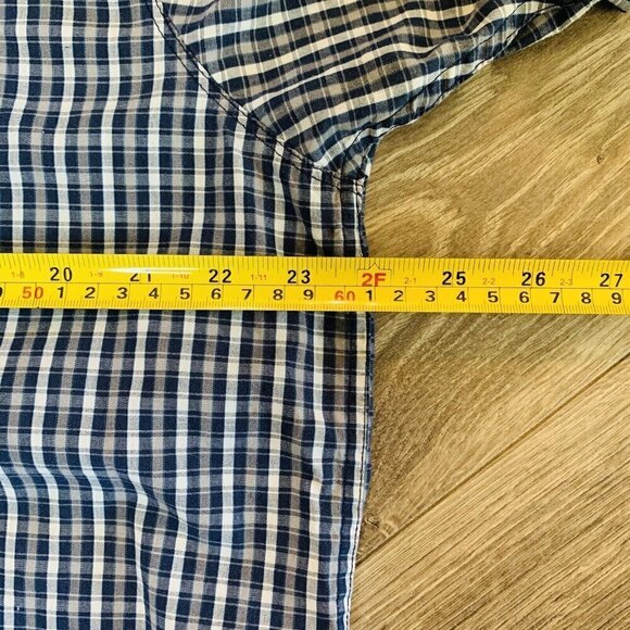 The North Face Mens Shirt Short Sleeve Plaid Blue Cotton Blend Size Large - Picture 4 of 12